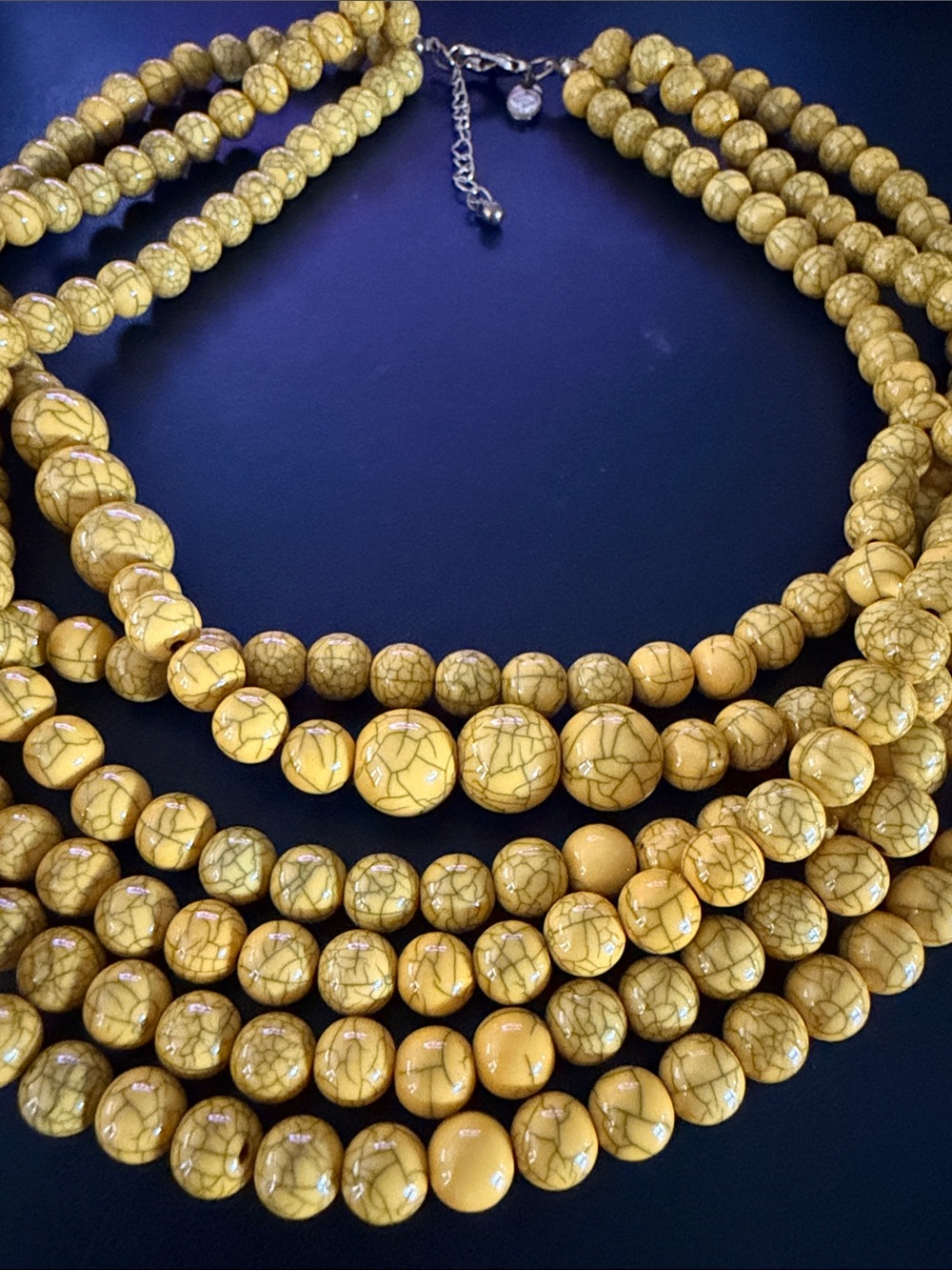 Yellow Multi-Strand Graduated Beaded Women’s Necklace - Brand